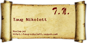Taug Nikolett névjegykártya